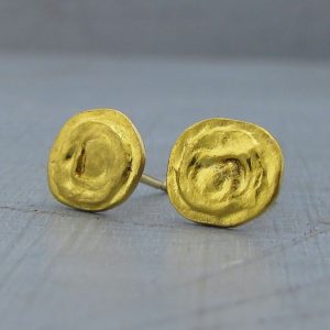 Dome 24k gold stud earrings