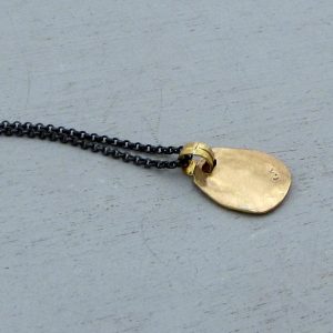 Rustic 24 karat gold Pendant necklace