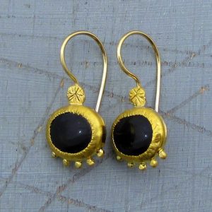 Black Onyx 24 karat earrings