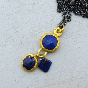 Lapis Lazuli 24 karat gold pendant