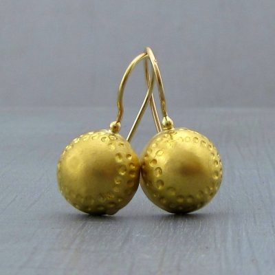 Dangle dome 22k gold earrings