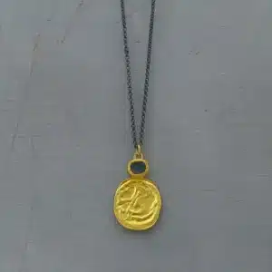 Rough Apatite 24k gold pendant necklace