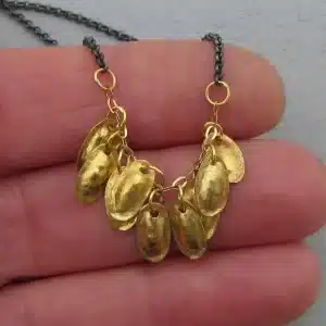 22k Gold leaves necklace