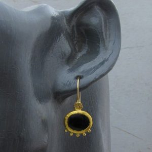 Black Onyx 24 karat earrings