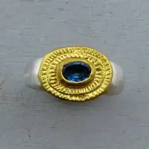 London Blue Topaz 24k gold ring