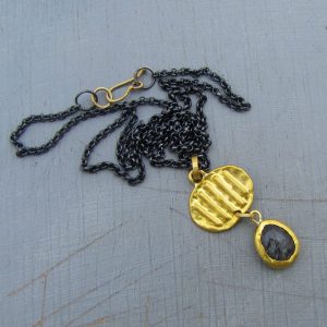 Rutile Quartz gold & silver necklace