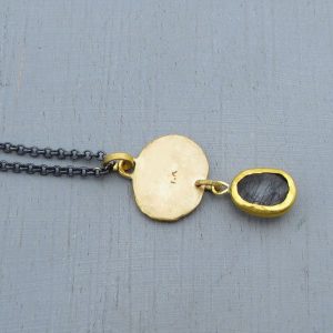 Rutile Quartz gold & silver necklace