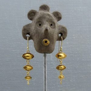 Dangle Evil Eye 22k gold earrings