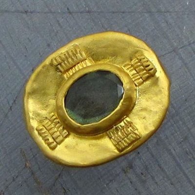 Handmade Labradorite 24k gold ring