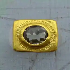 Green Amethyst 24k gold ring