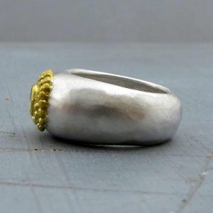24 karat gold green Tourmaline ring