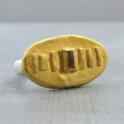 24k gold pink Tourmaline stacking ring