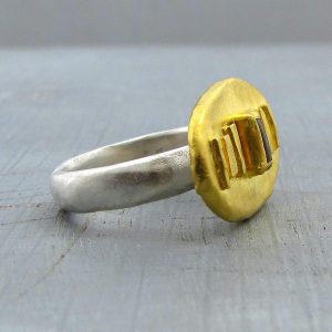24k gold pink Tourmaline stacking ring