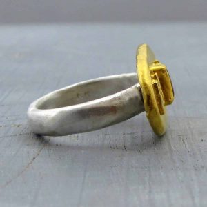 24k gold pink Tourmaline stacking ring