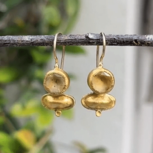 Citrine 24 karat gold dangle earrings