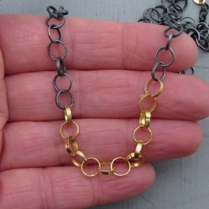 22K Gold and Silver links necklace