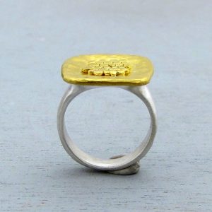 Solid 24k gold and silver ring