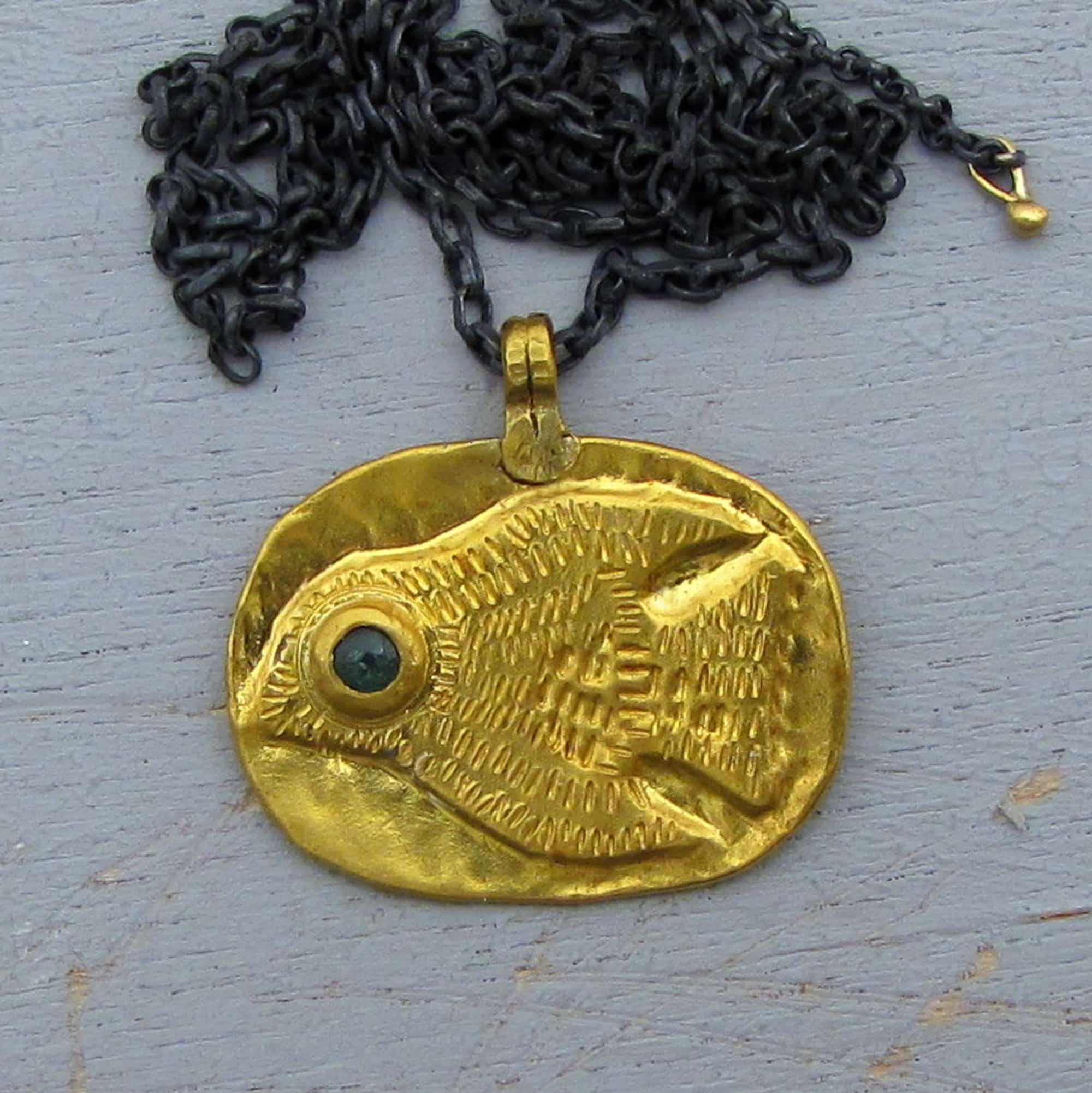 Bird 24k gold pendant necklace