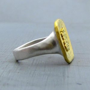 Solid 24k gold and silver ring