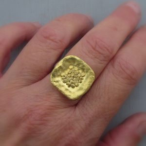 Solid 24k gold and silver ring