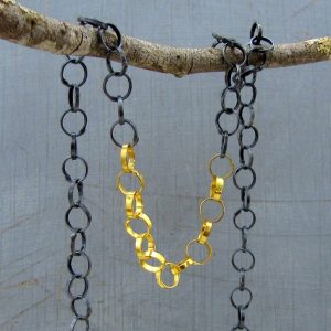 22K Gold and Silver links necklace