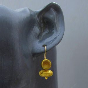 Citrine 24 karat gold dangle earrings