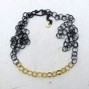 22K Gold and Silver links necklace