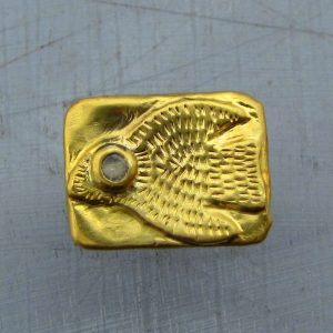 Bird Moonstone 24k gold ring