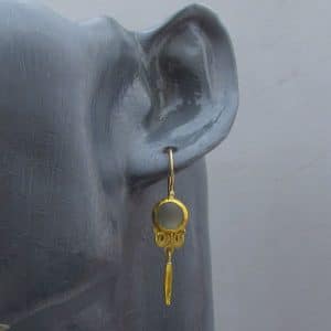 Blue Topaz 24k Gold Dangle Earrings