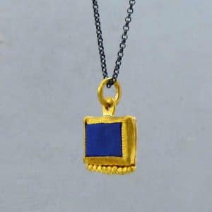 Lapis Lazuli 24k gold pendant