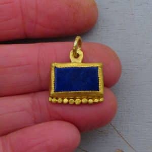 Lapis Lazuli 24k gold pendant