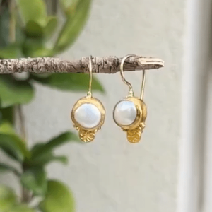 Pearls 24k gold earrings