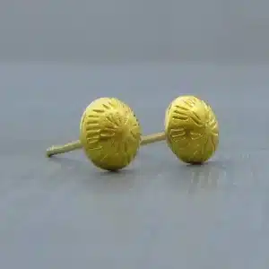 Dome 24 karat gold stud earrings