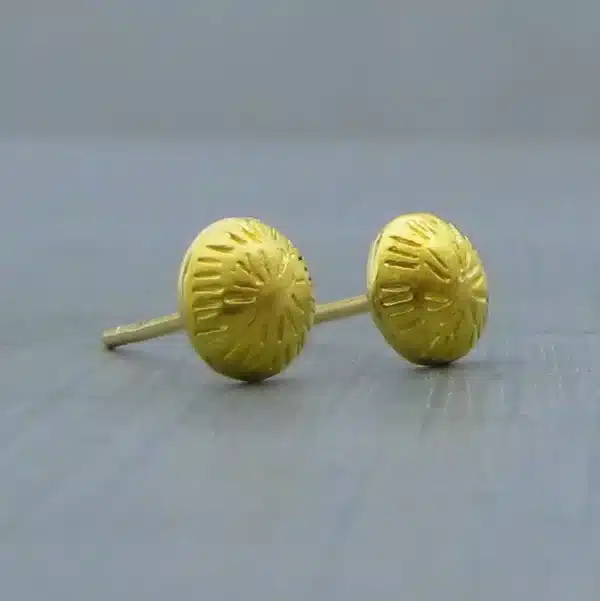 Dome 24 karat gold stud earrings