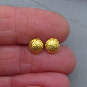 Dome 24 karat gold stud earrings