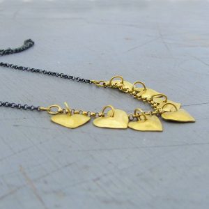 22k gold hearts pendant necklace