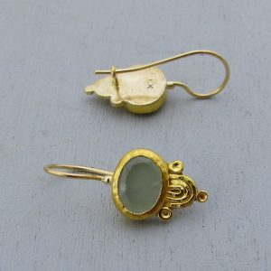 Handmade 24k gold Aquamarine dangle earrings