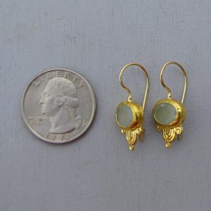 Handmade 24k gold Aquamarine dangle earrings
