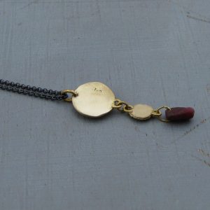22k gold silver and Ruby necklace
