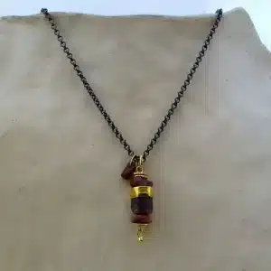שרשרת ציצית זהב 24 קראט רובי וספיר