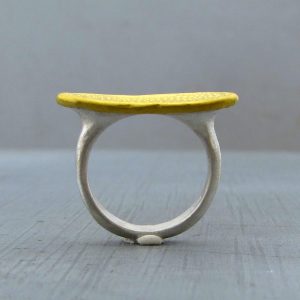 Oval signet 24k gold and silver ring
