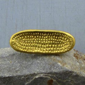 Oval signet 24k gold and silver ring