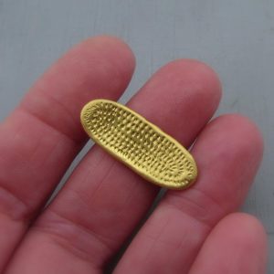 Oval signet 24k gold and silver ring