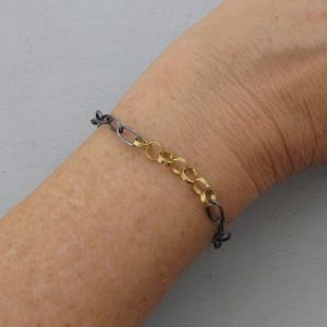 22 karat gold & silver links bracelet