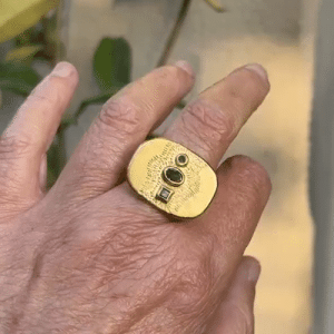 Tourmaline 24k gold & silver statement ring