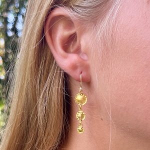 Dangle 22k gold disks earrings