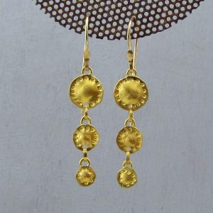 Dangle 22k gold disks earrings