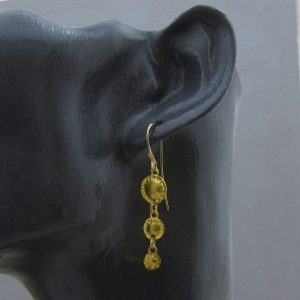 Dangle 22k gold disks earrings