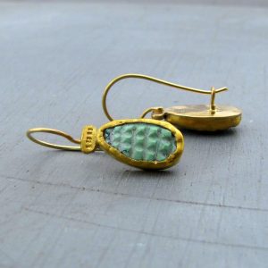 24k gold dangle Turquoise earrings