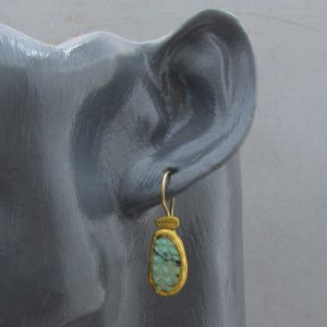 24k gold dangle Turquoise earrings